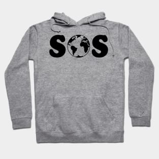 SOS – Earth Overshoot Day / Climate Change (Black) Hoodie